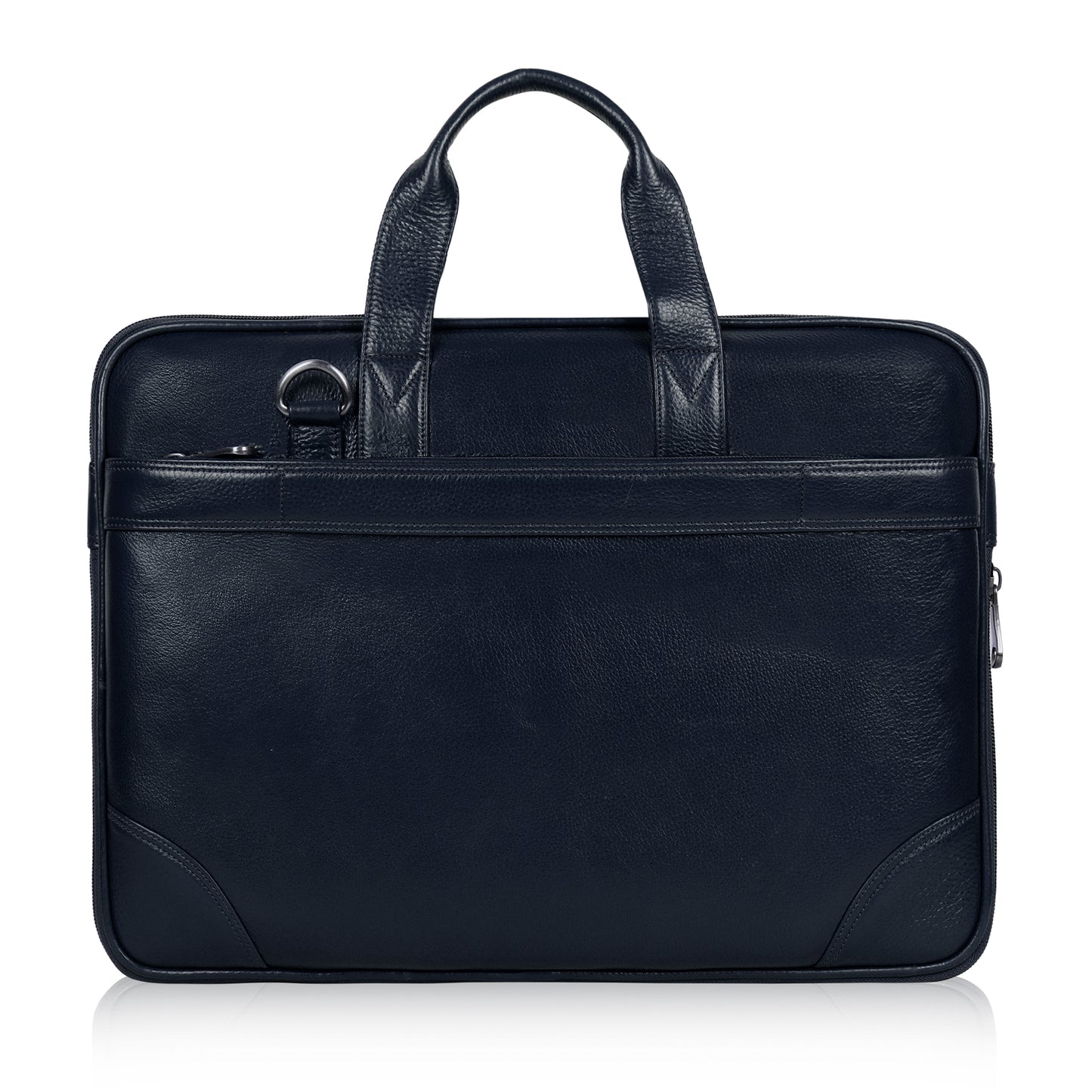 Stylish Blue Slim Leather Laptop Bag