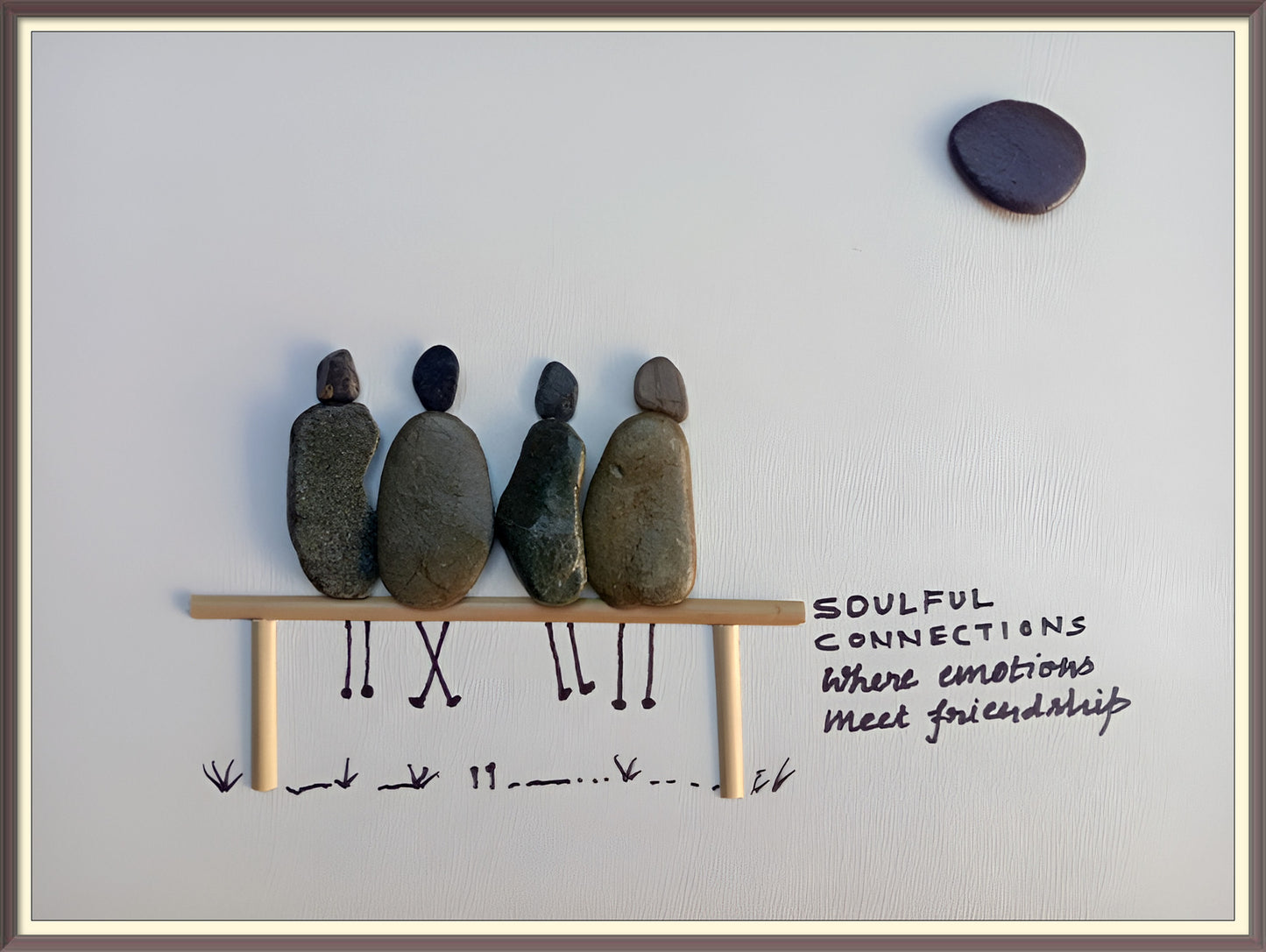 Bench of Bonds Pebble Art