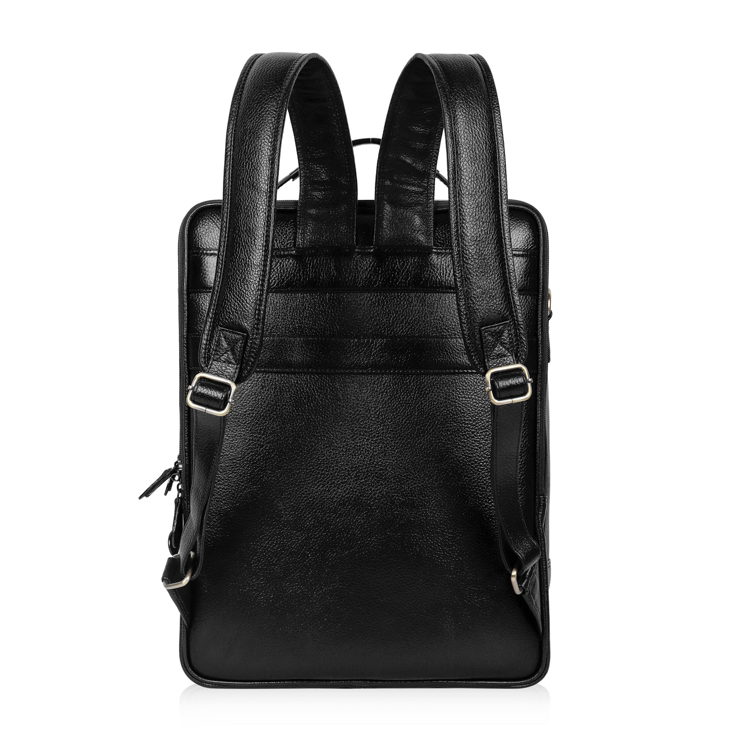 Dynamic Black Textured Leather Haversack Backpack