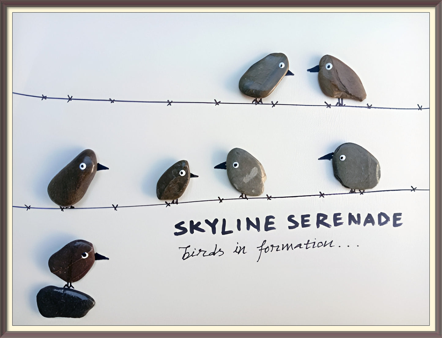 Skyline Serenade Pebble Art