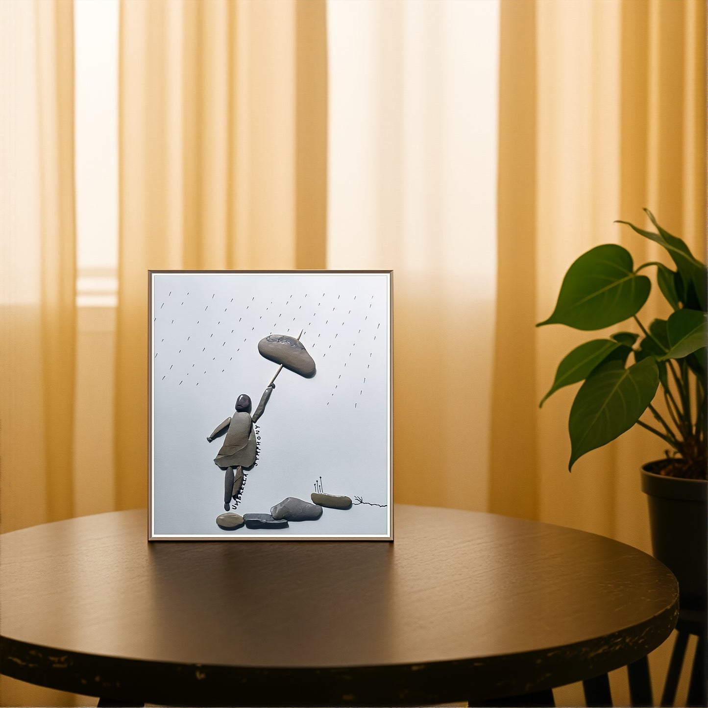 Rain & Resilience Pebble Art