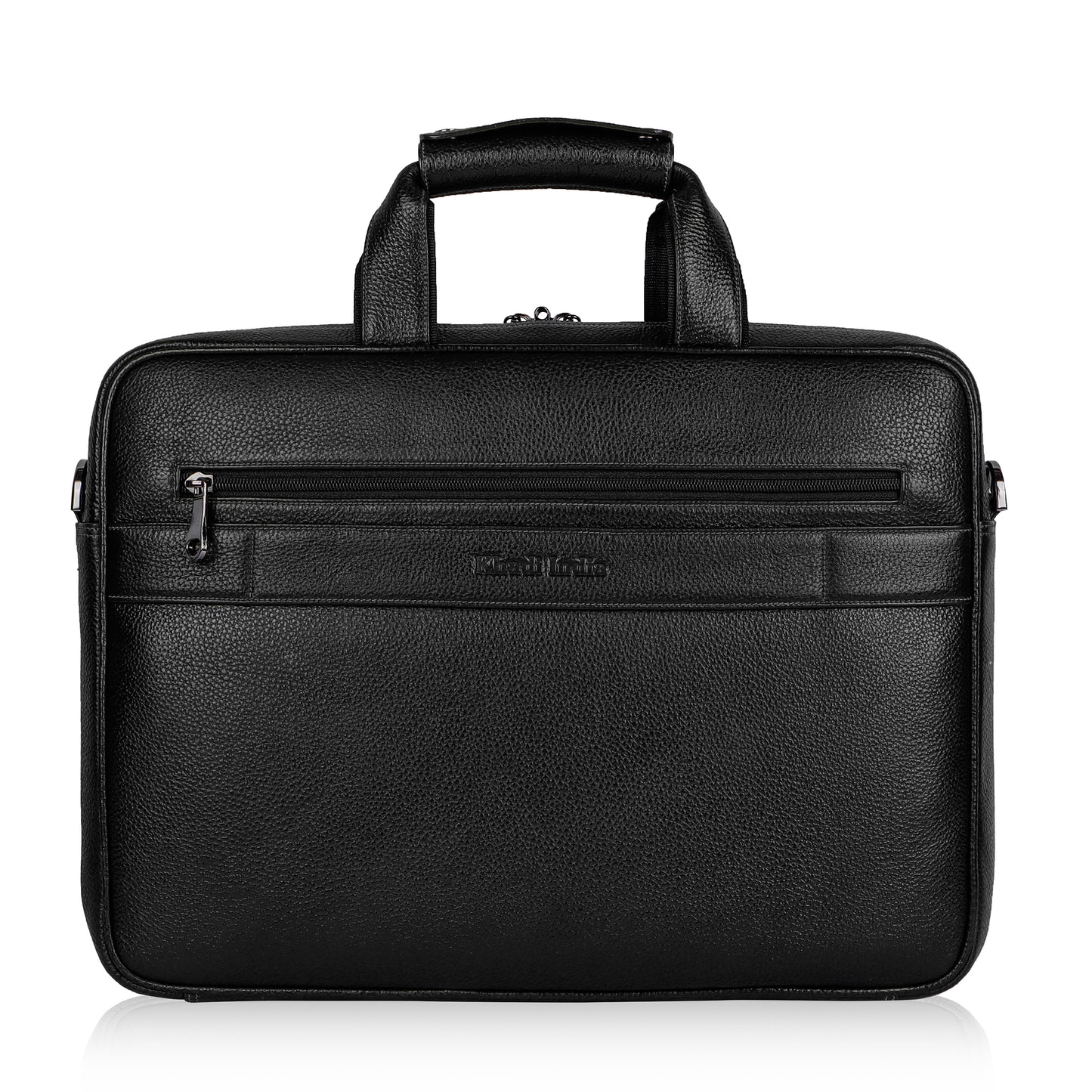 Robust Black Loop Leather Laptop Bag