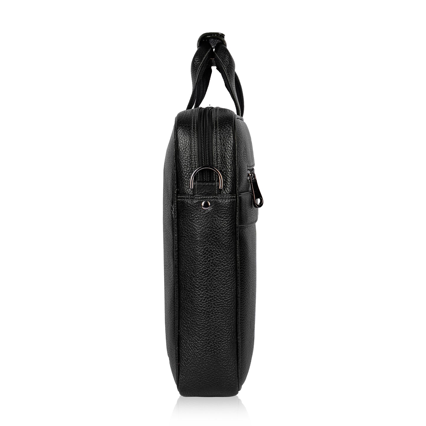 Robust Black Loop Leather Laptop Bag