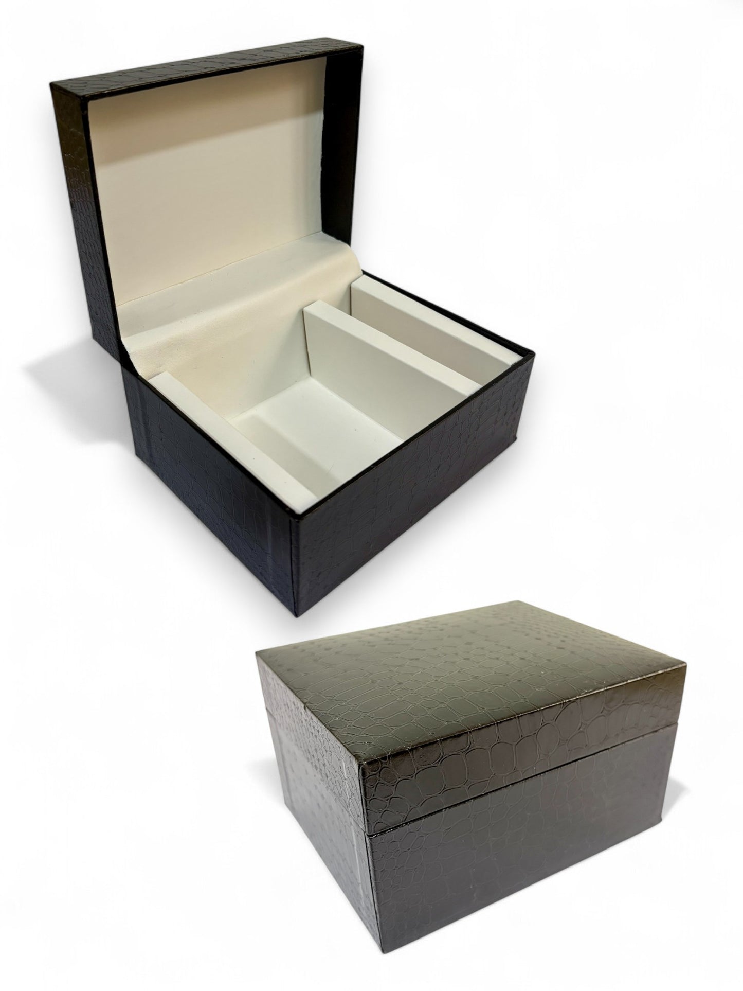 Beige & Espresso Geometric Silk Necktie & Pocket Square Gift Set