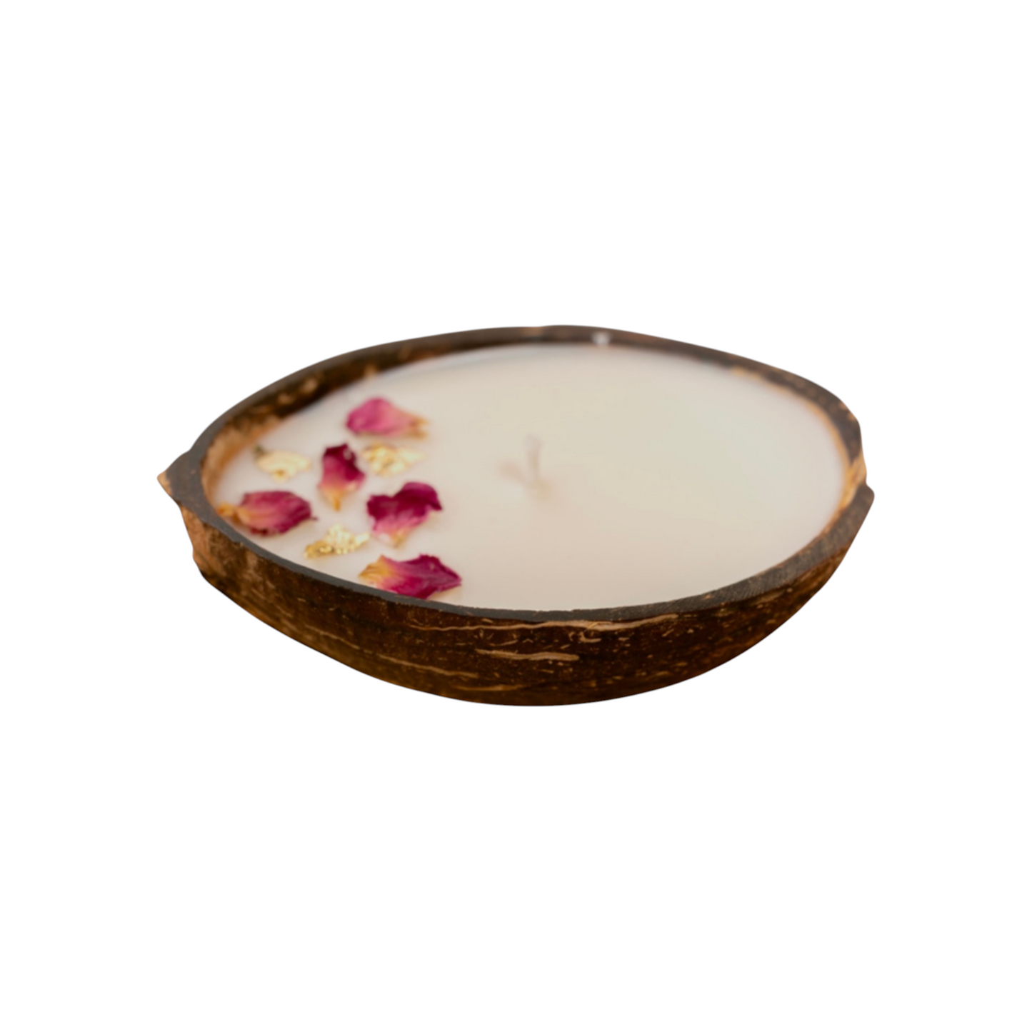 Coconut Shell Scented Rose Candle