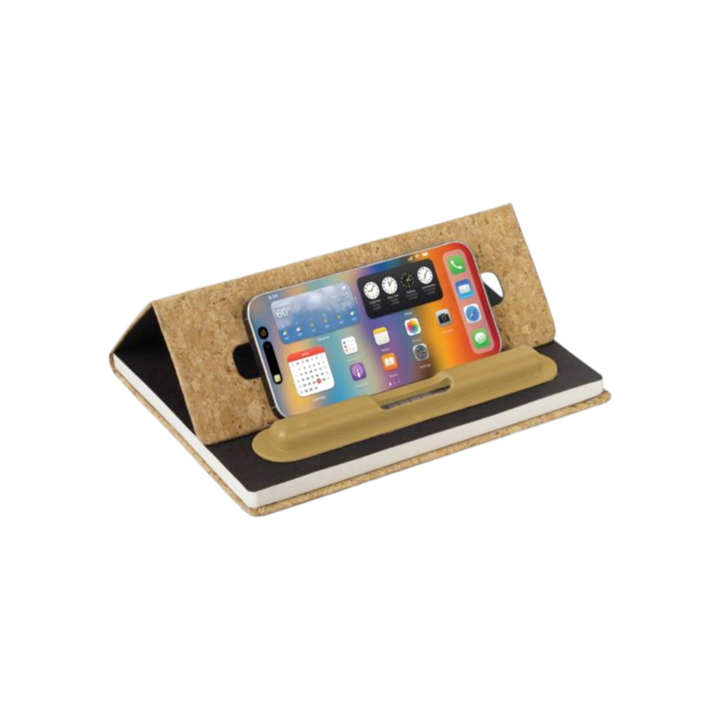 Cork Notebook with Folding Cover Mobile Stand