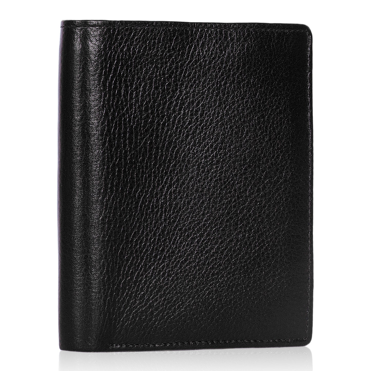 Refined Black Vertical Leather Wallet