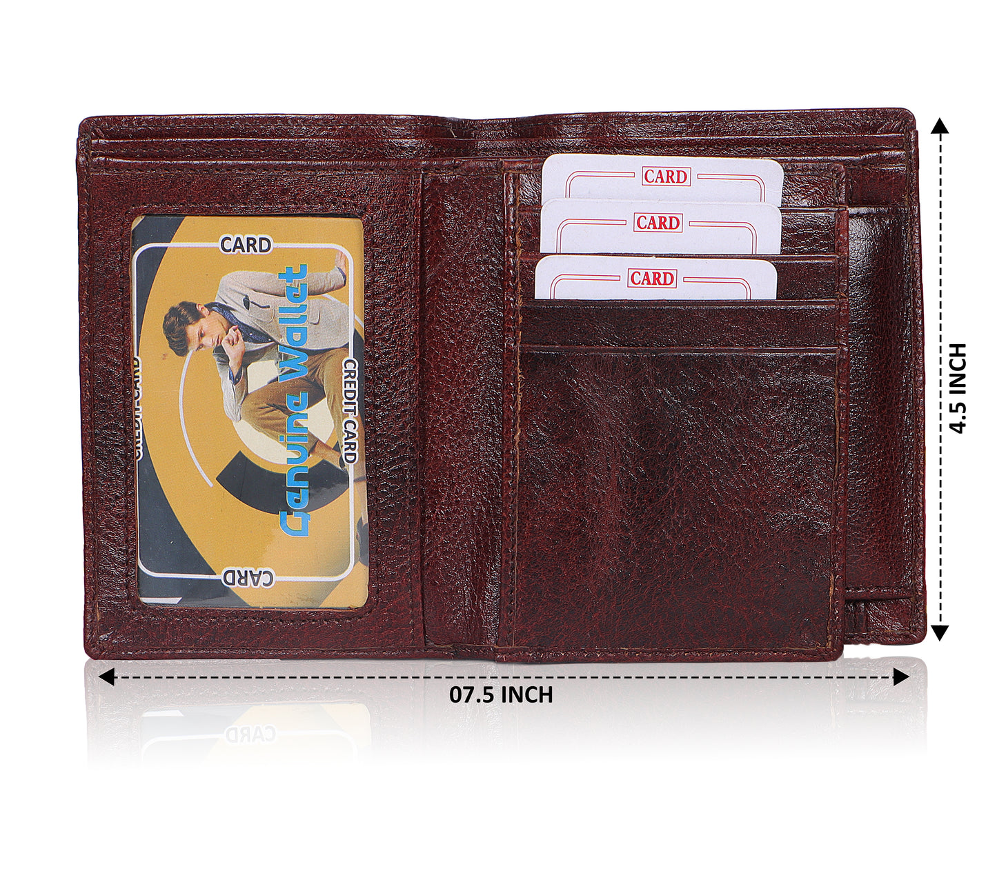 Premium Maroon Vertical Leather Wallet