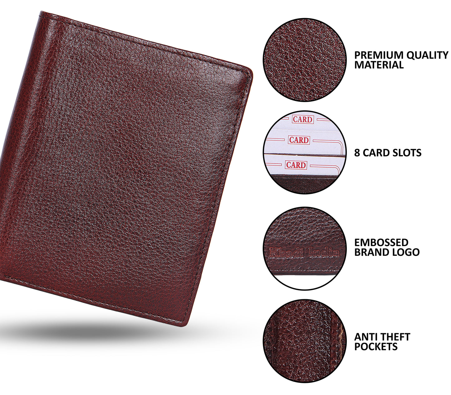 Premium Maroon Vertical Leather Wallet