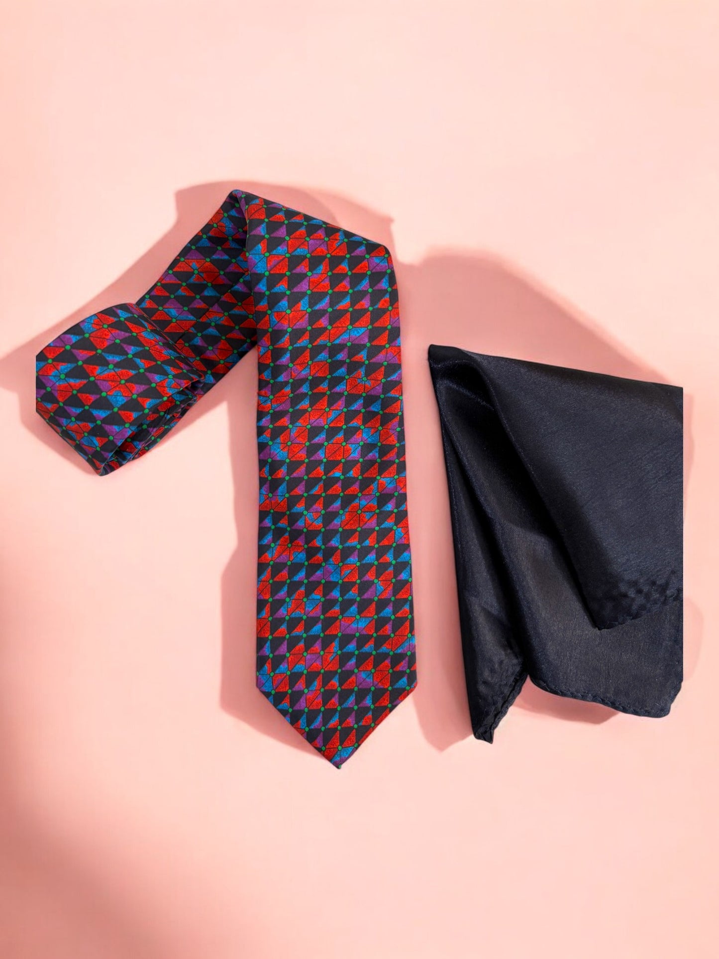 Multicolor Abstract Silk Necktie & Pocket Square Gift Set