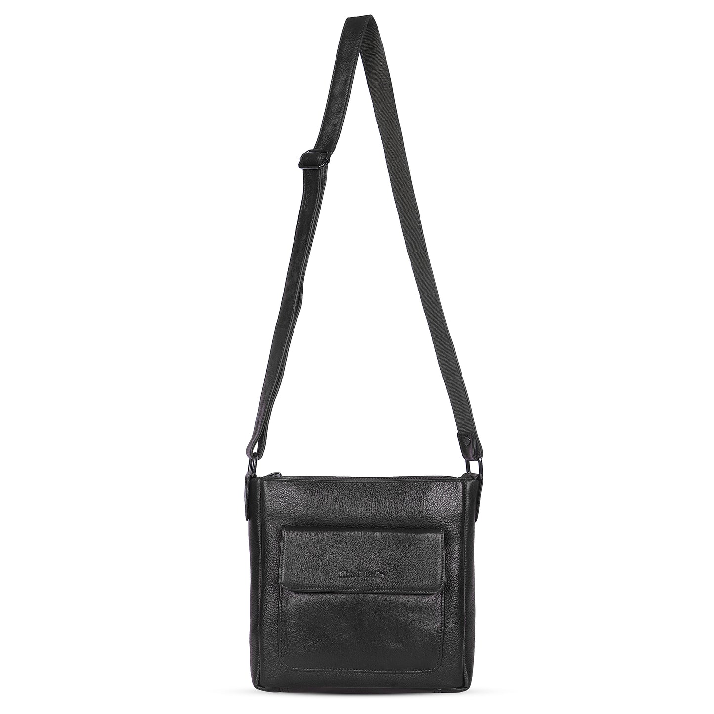 Urban Black Leather Sling Bag