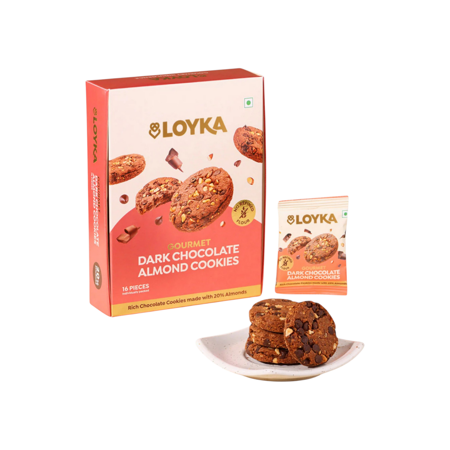 Loyka Dark Chocolate Almond Cookies Box