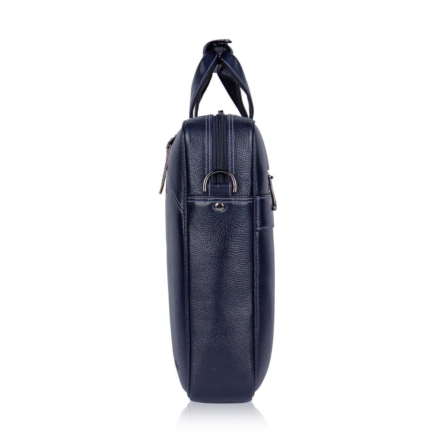 Commanding Blue Loop Leather Laptop Bag