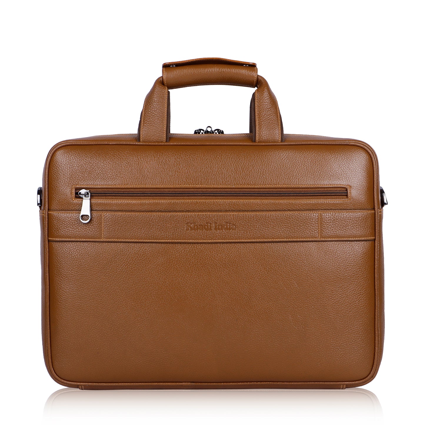 Vibrant Tan Loop Leather Laptop Bag