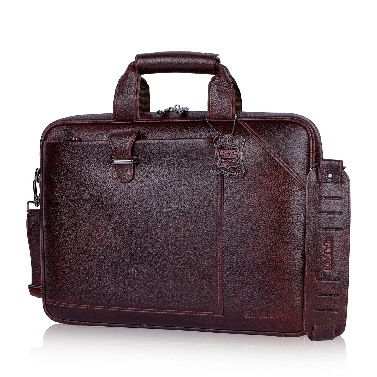 Regal Maroon Loop Leather Laptop Bag