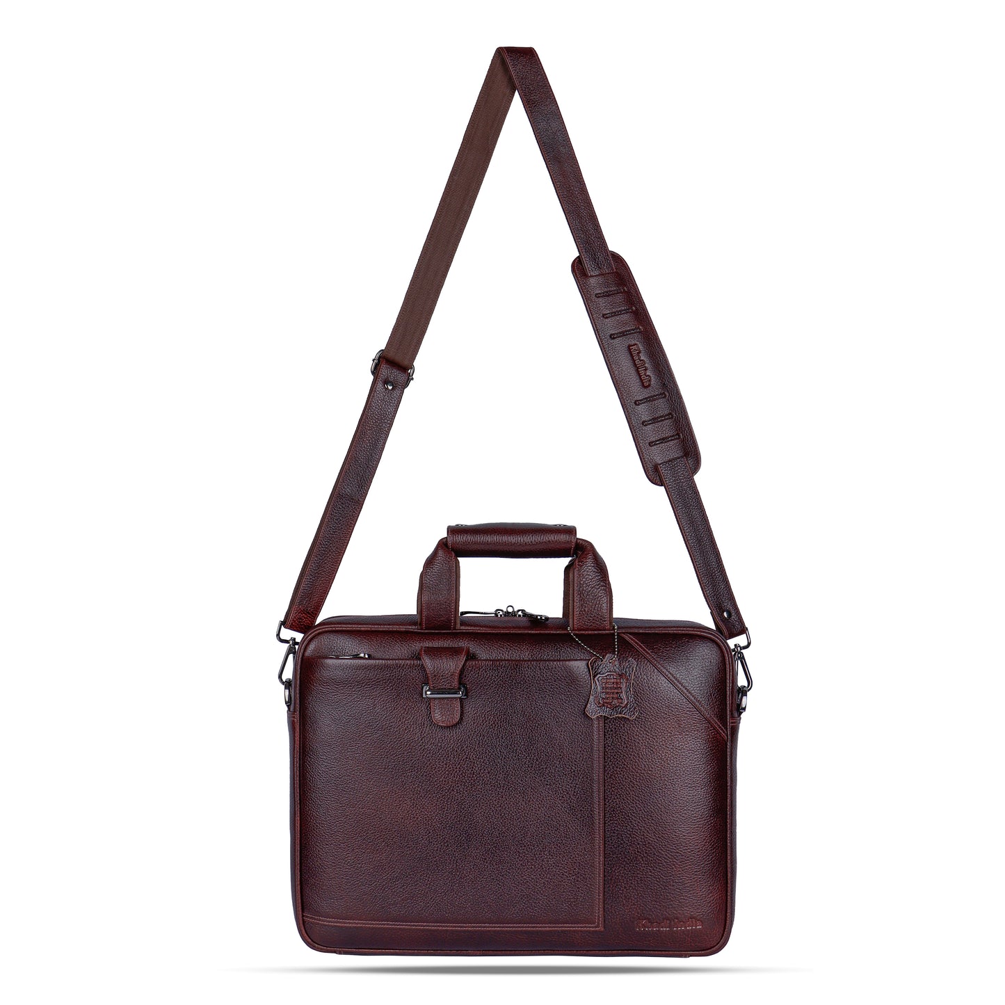 Regal Maroon Loop Leather Laptop Bag