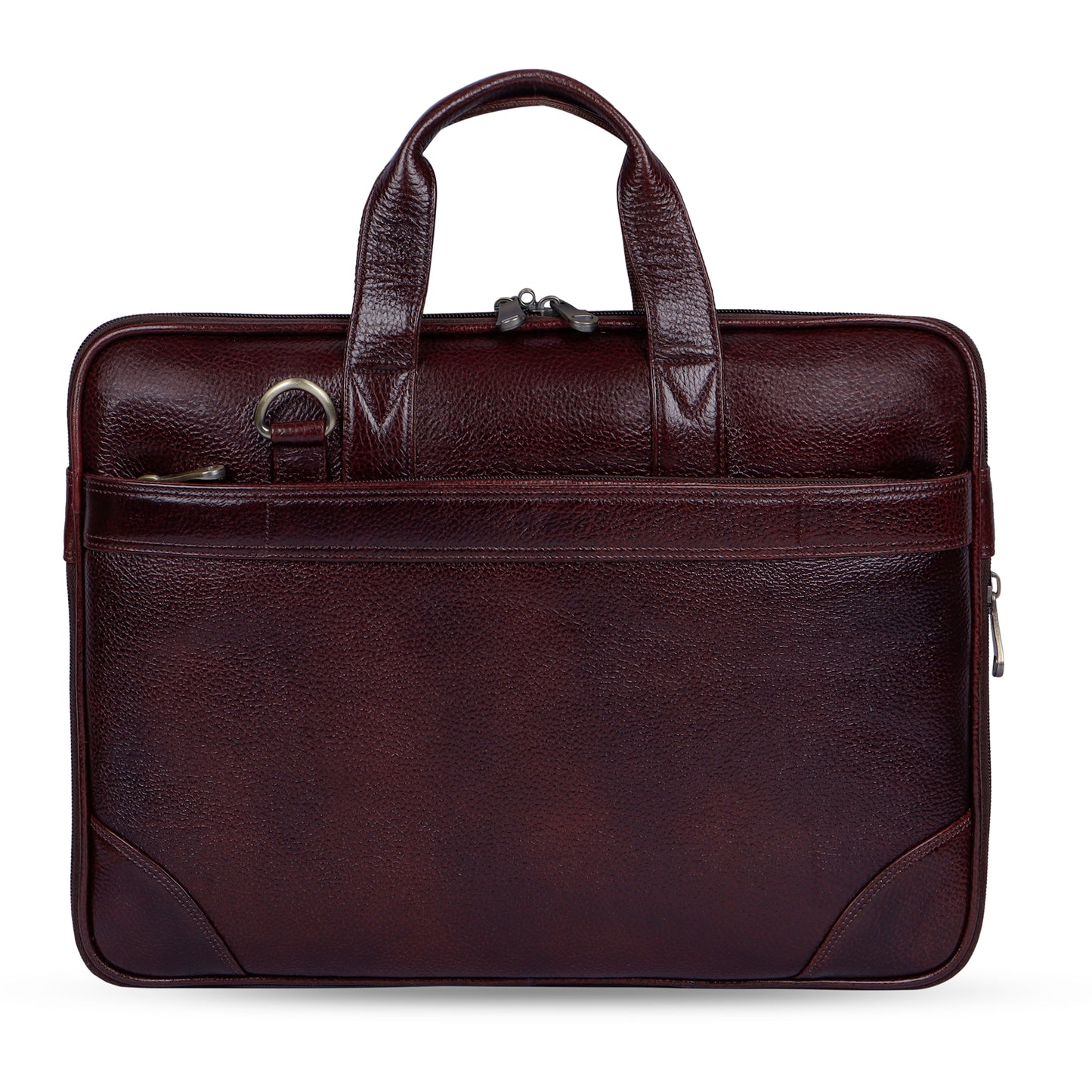 Rich Maroon Slim Leather Laptop Bag
