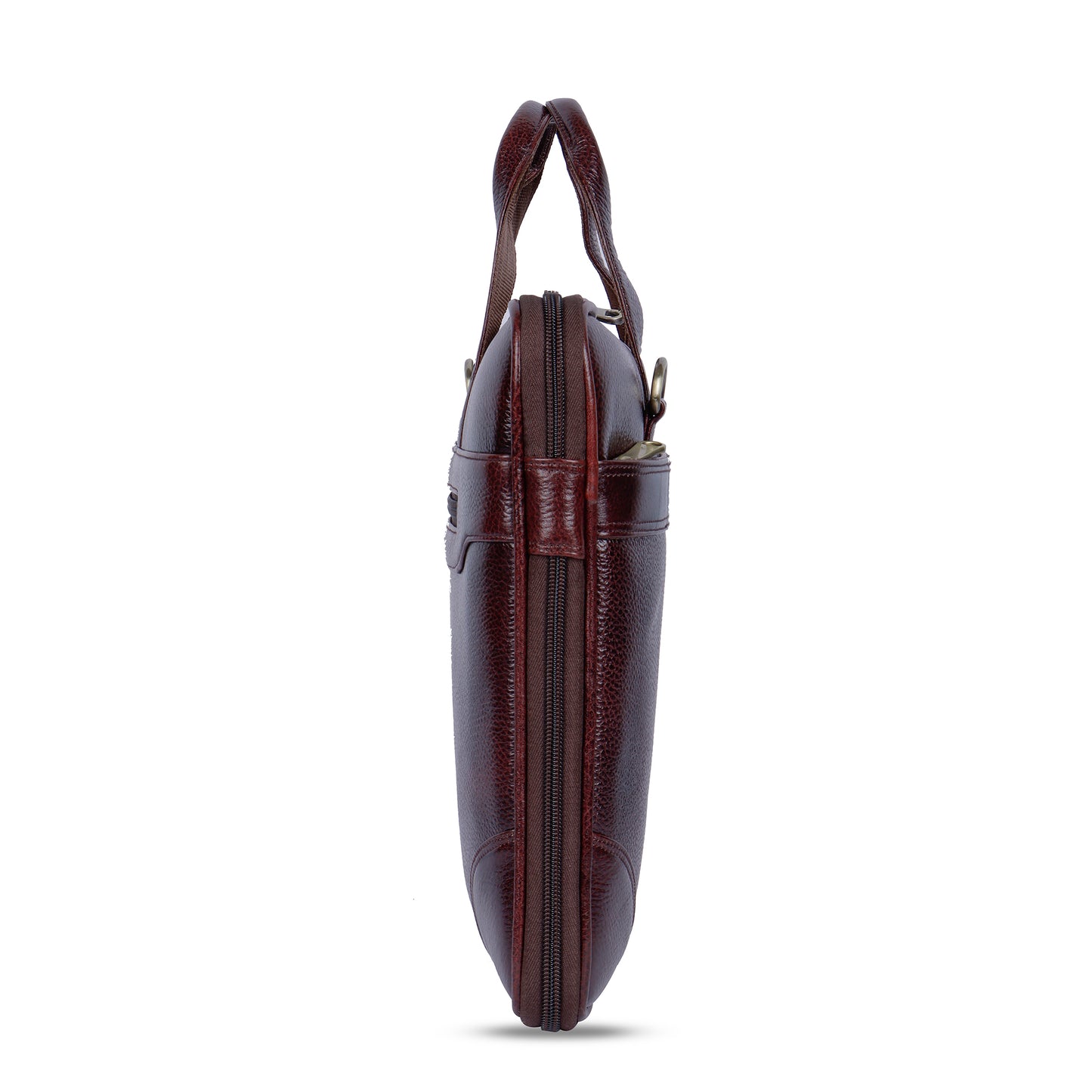 Rich Maroon Slim Leather Laptop Bag