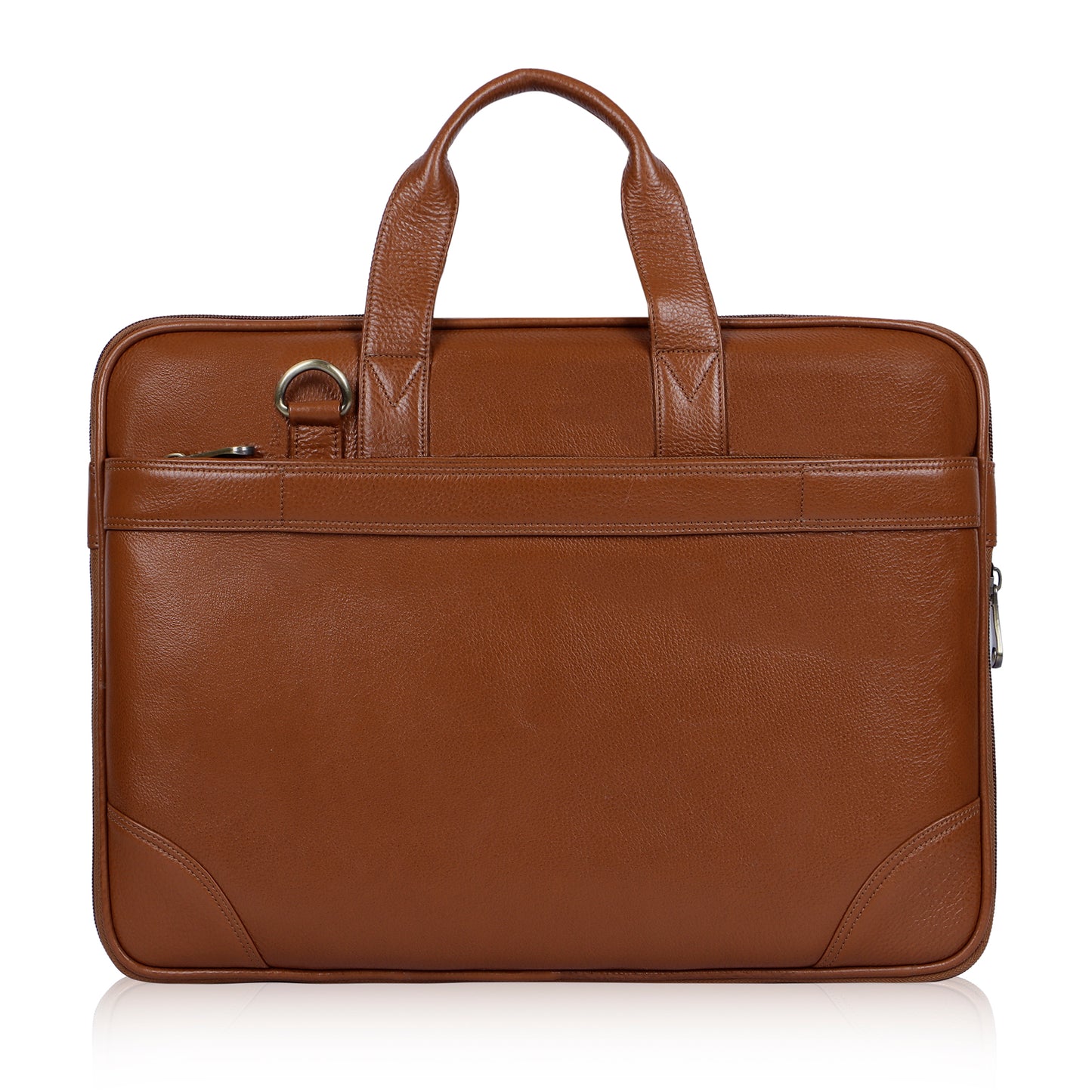 Timeless Tan Slim Leather Laptop Bag