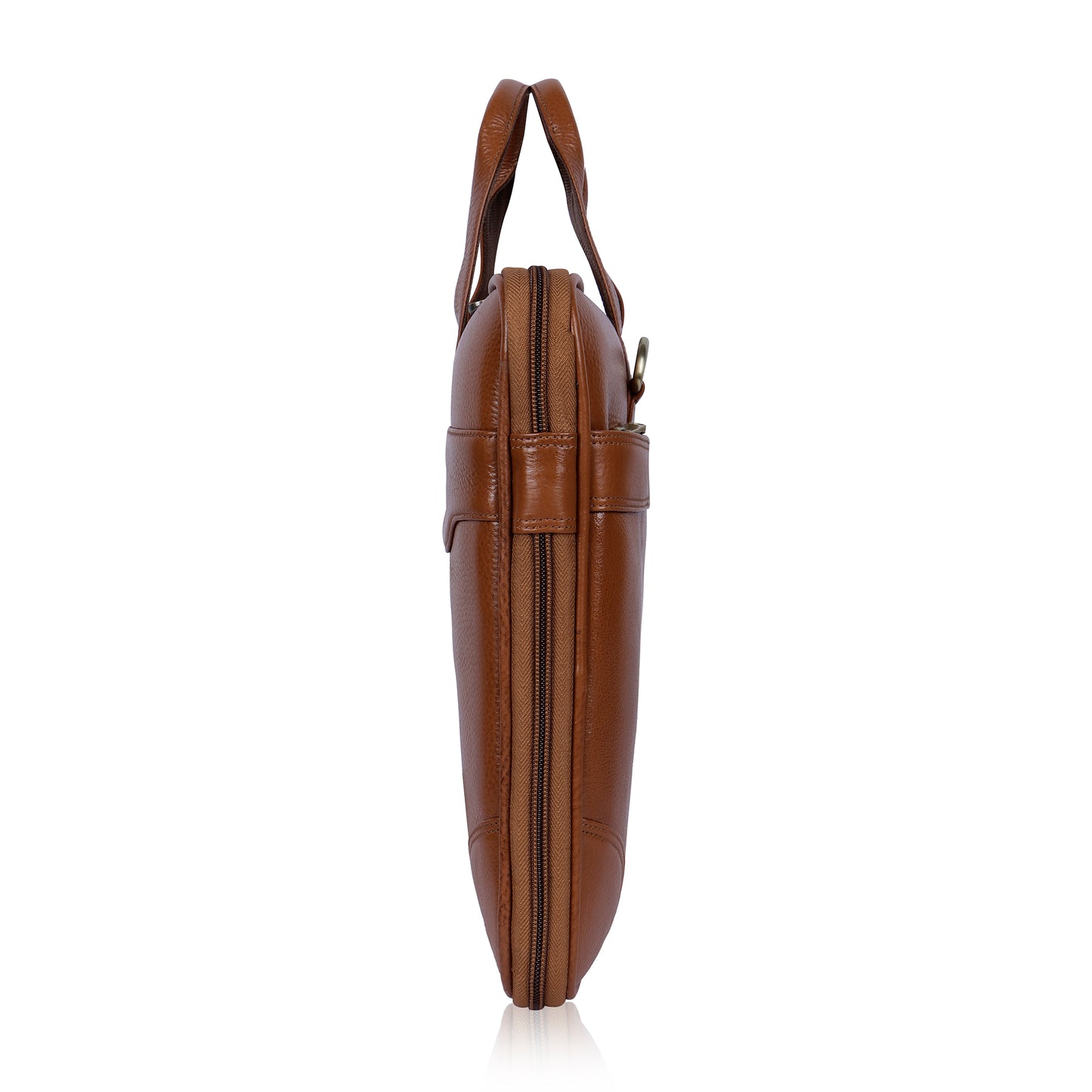 Timeless Tan Slim Leather Laptop Bag