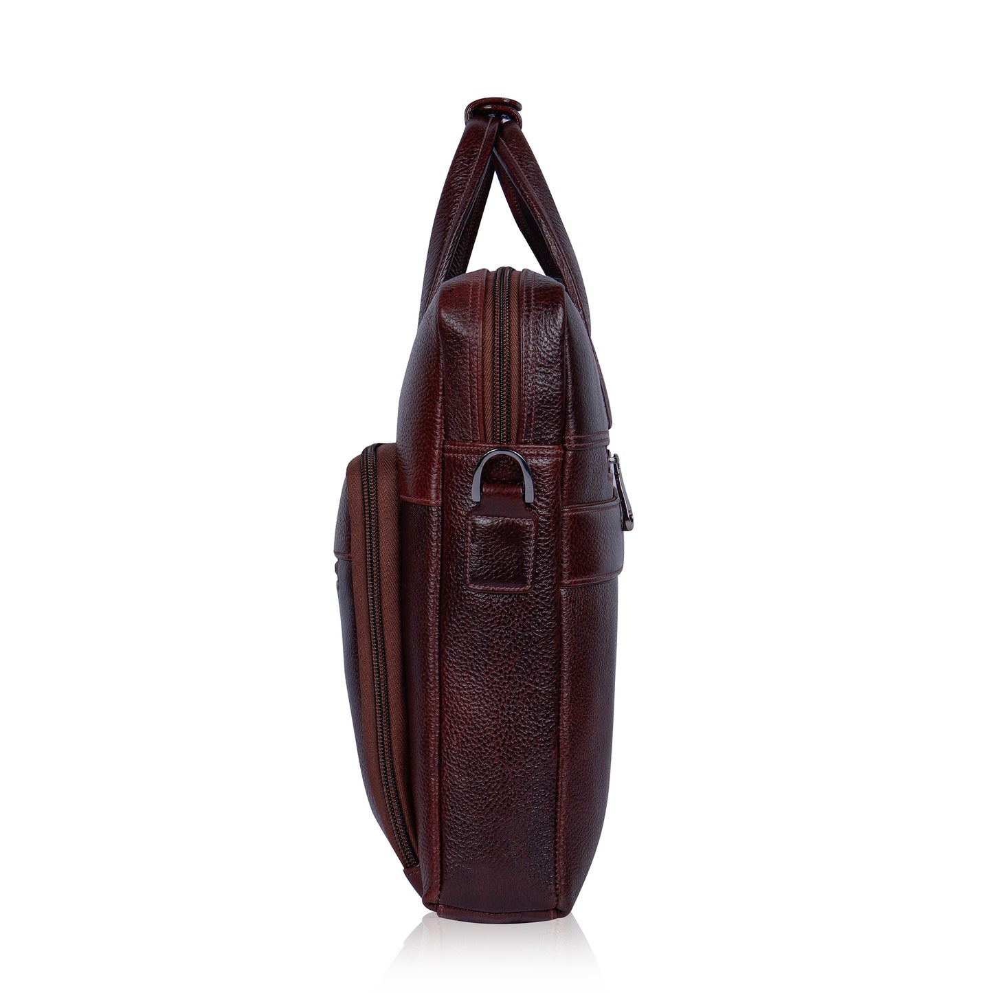 Elegant Maroon Organizer Leather Laptop Bag