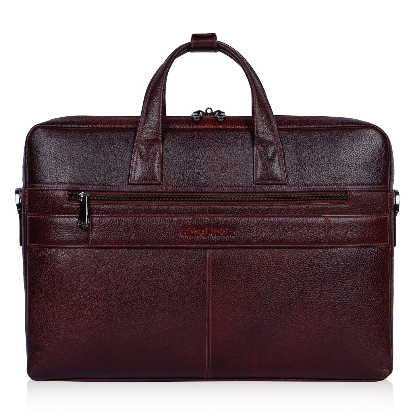 Elegant Maroon Organizer Leather Laptop Bag