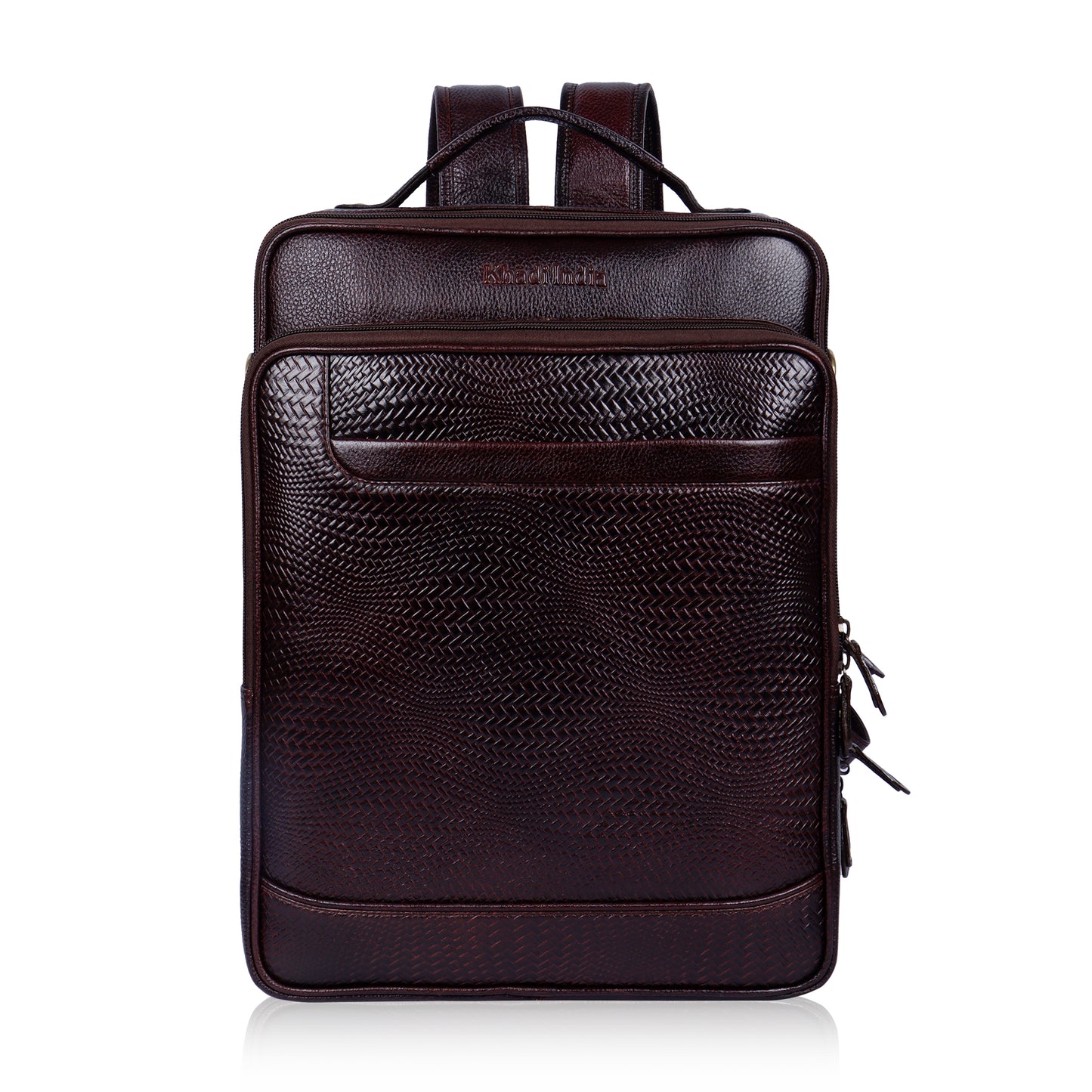 Heritage Brown Textured Leather Haversack Backpack