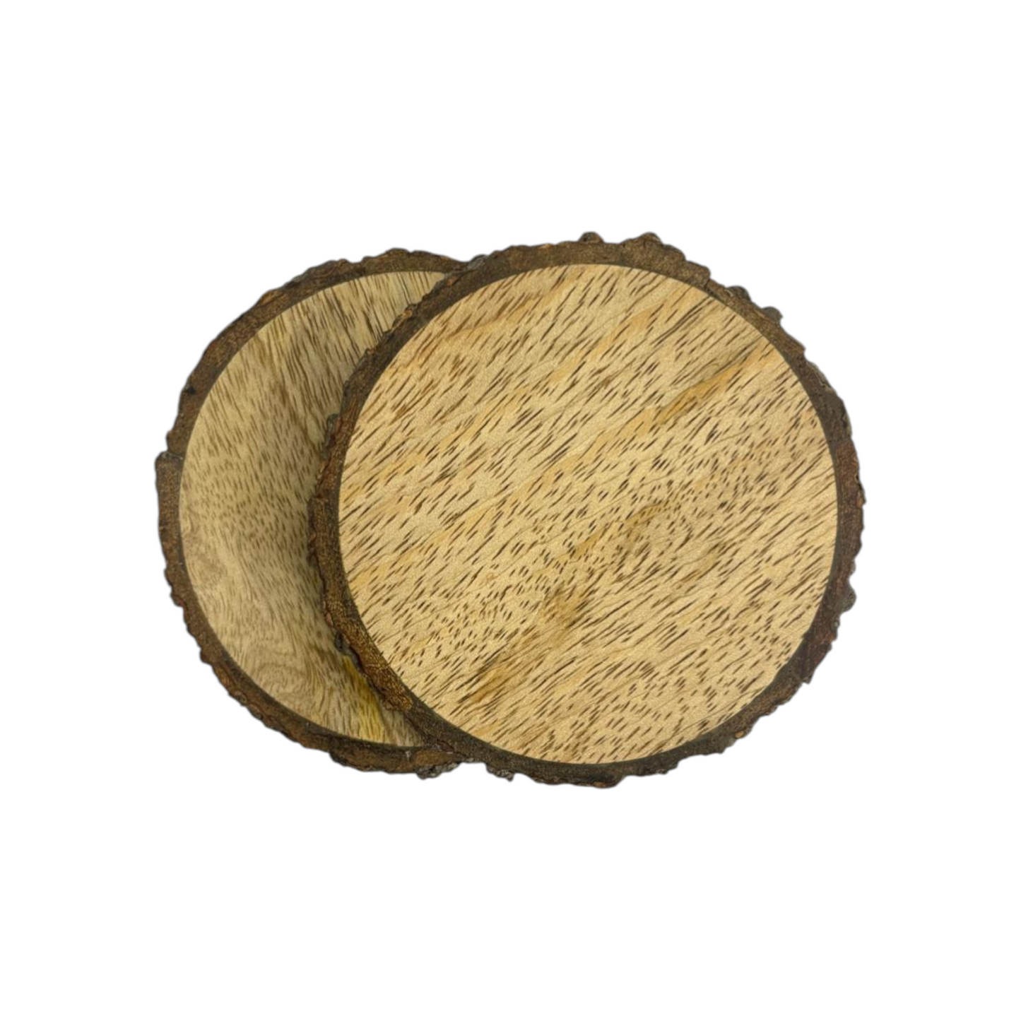 Pair of Round Wooden Coasters