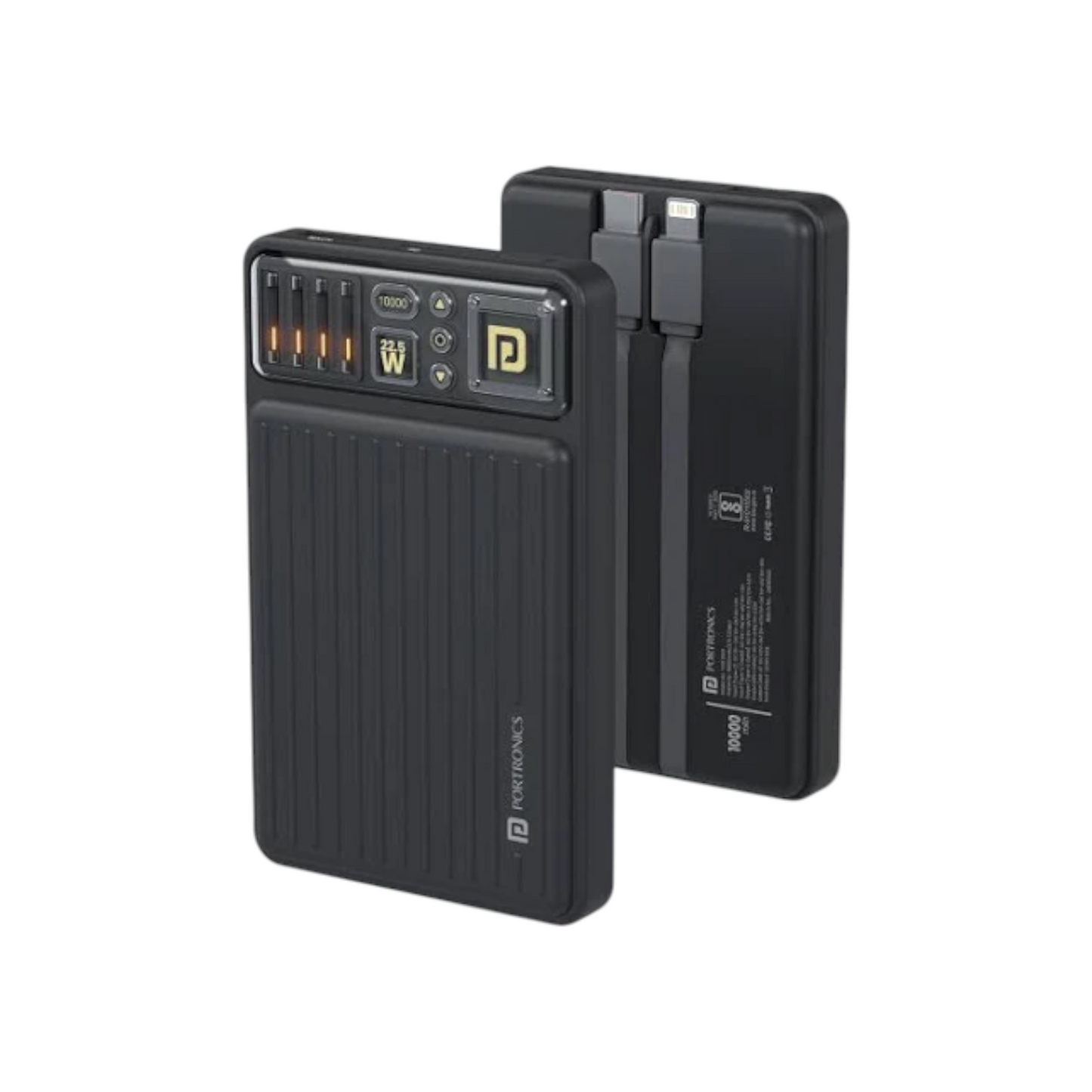 Portronics Luxcell Bind Mini 10K 10000mAh Mini Powerbank with In Built Cable