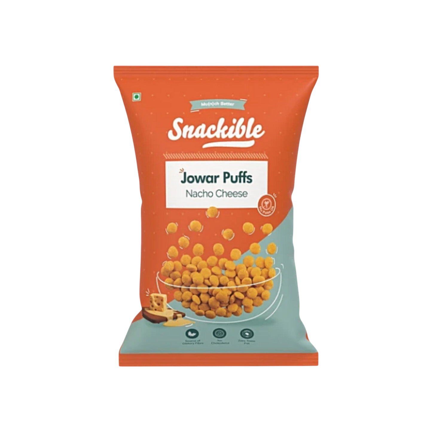 Snackible Nacho Cheese Jowar Puffs