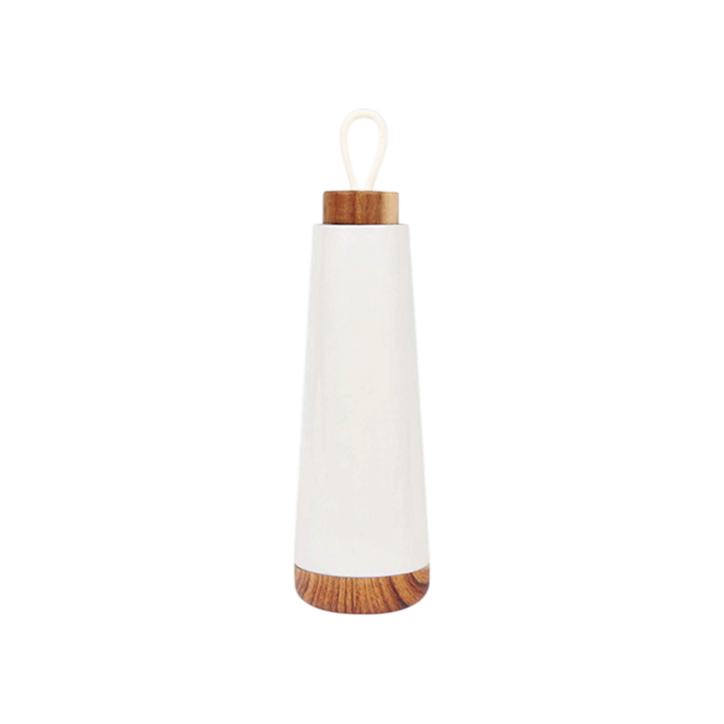 Stainless Steel Flask with Wooden Base