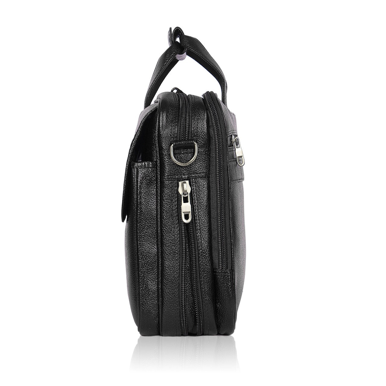Timeless Black Leather Laptop Bag