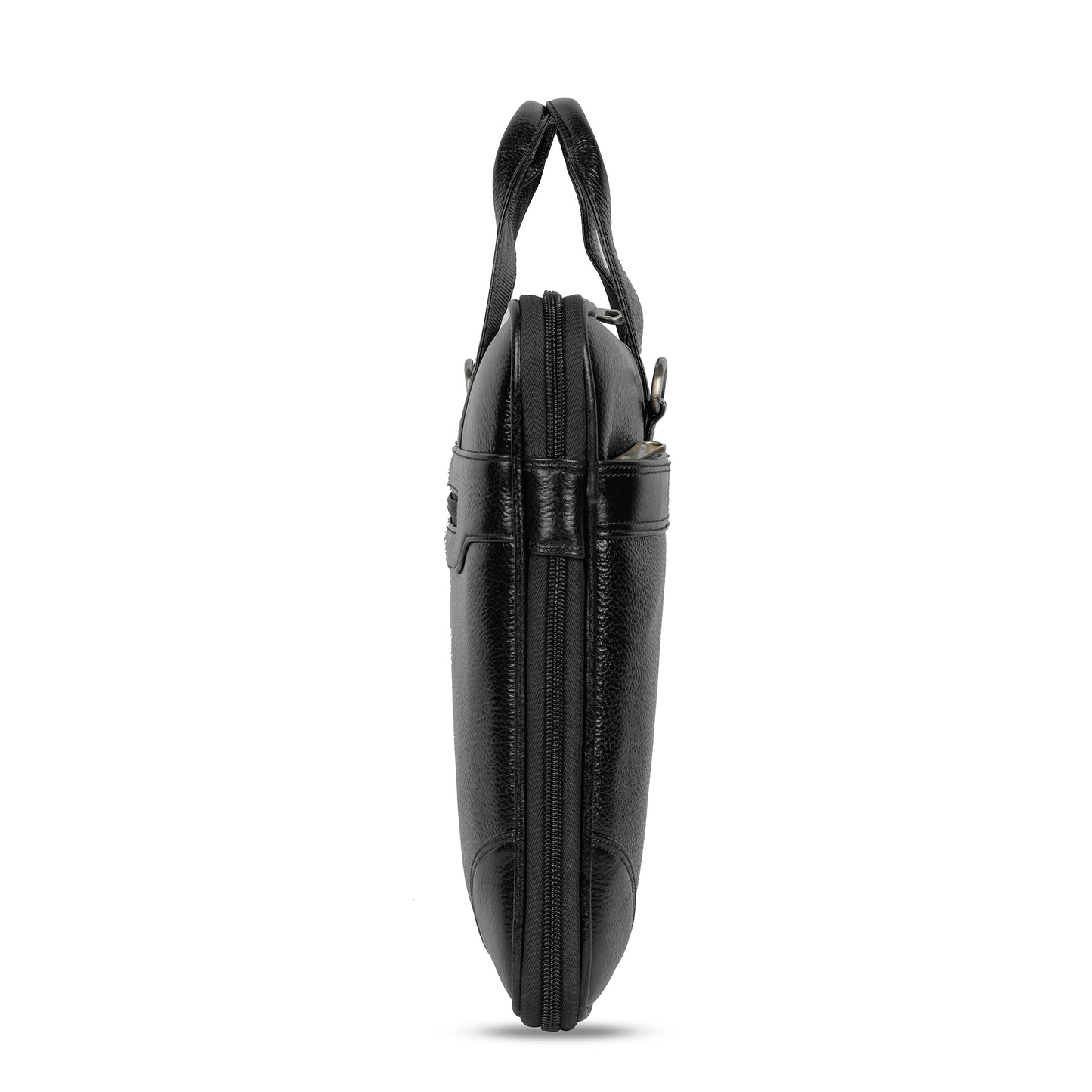 Dashing Black Slim Leather Laptop Bag