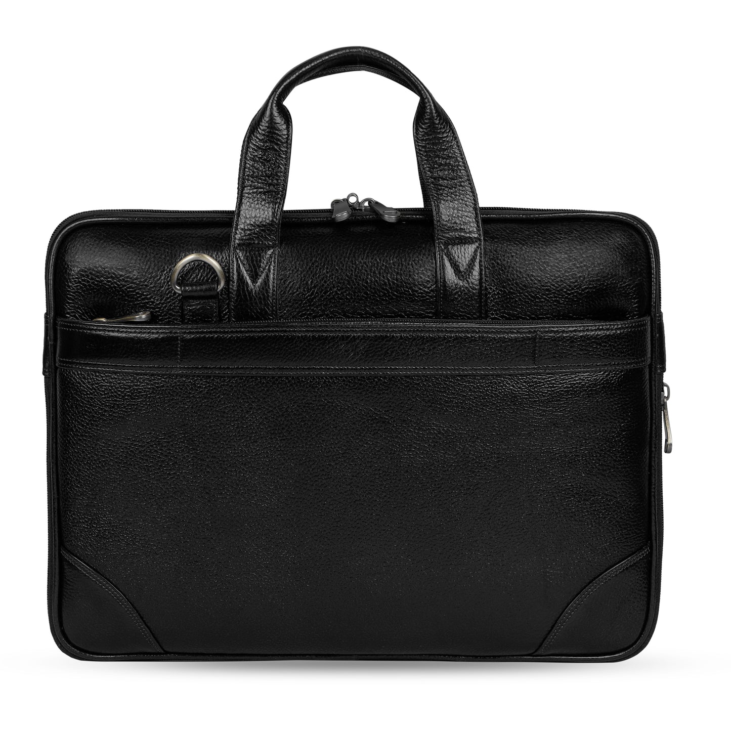 Dashing Black Slim Leather Laptop Bag