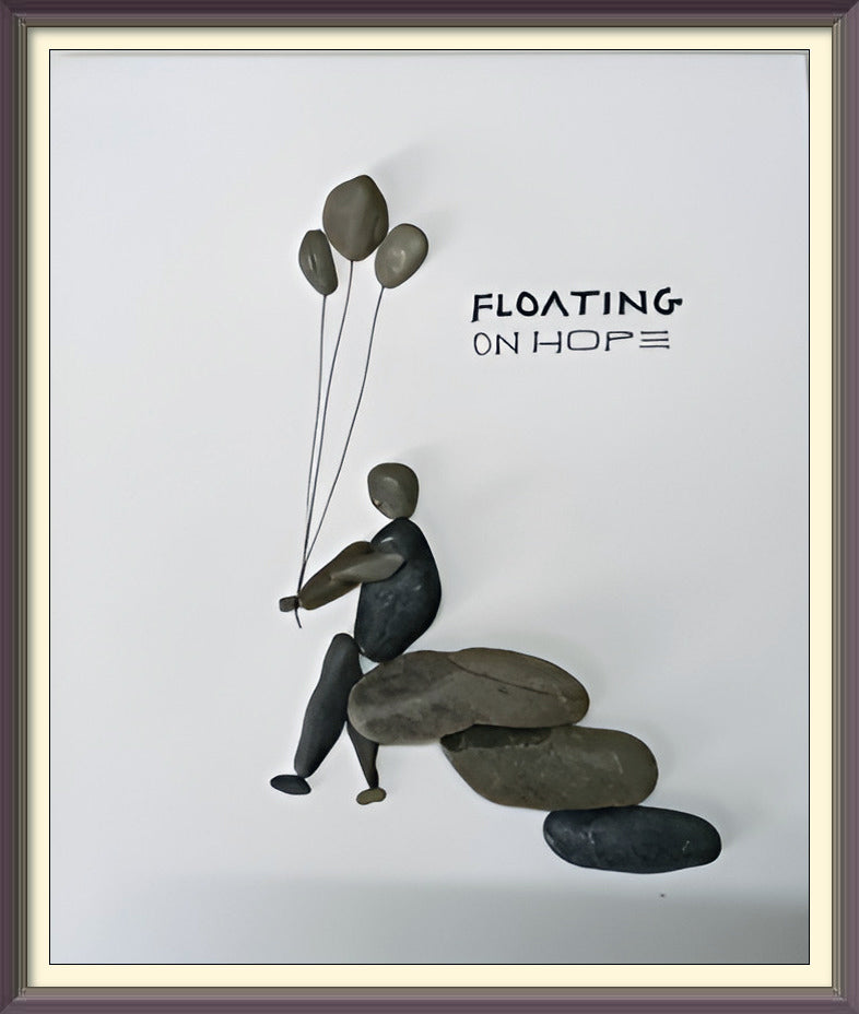 Floating on Hope Pebble Art