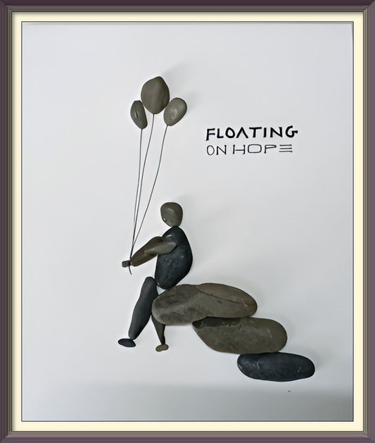 Floating on Hope Pebble Art