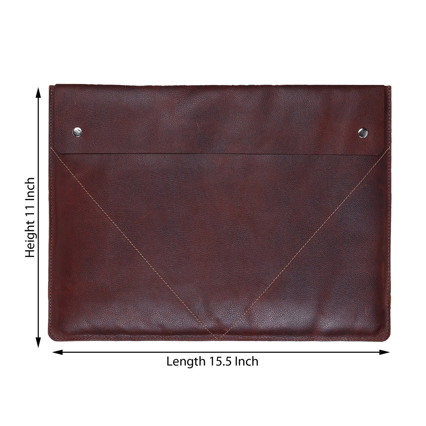Premium Leather Button Laptop Sleeve