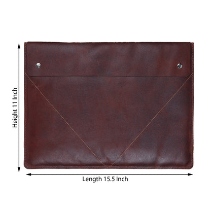 Premium Leather Button Laptop Sleeve