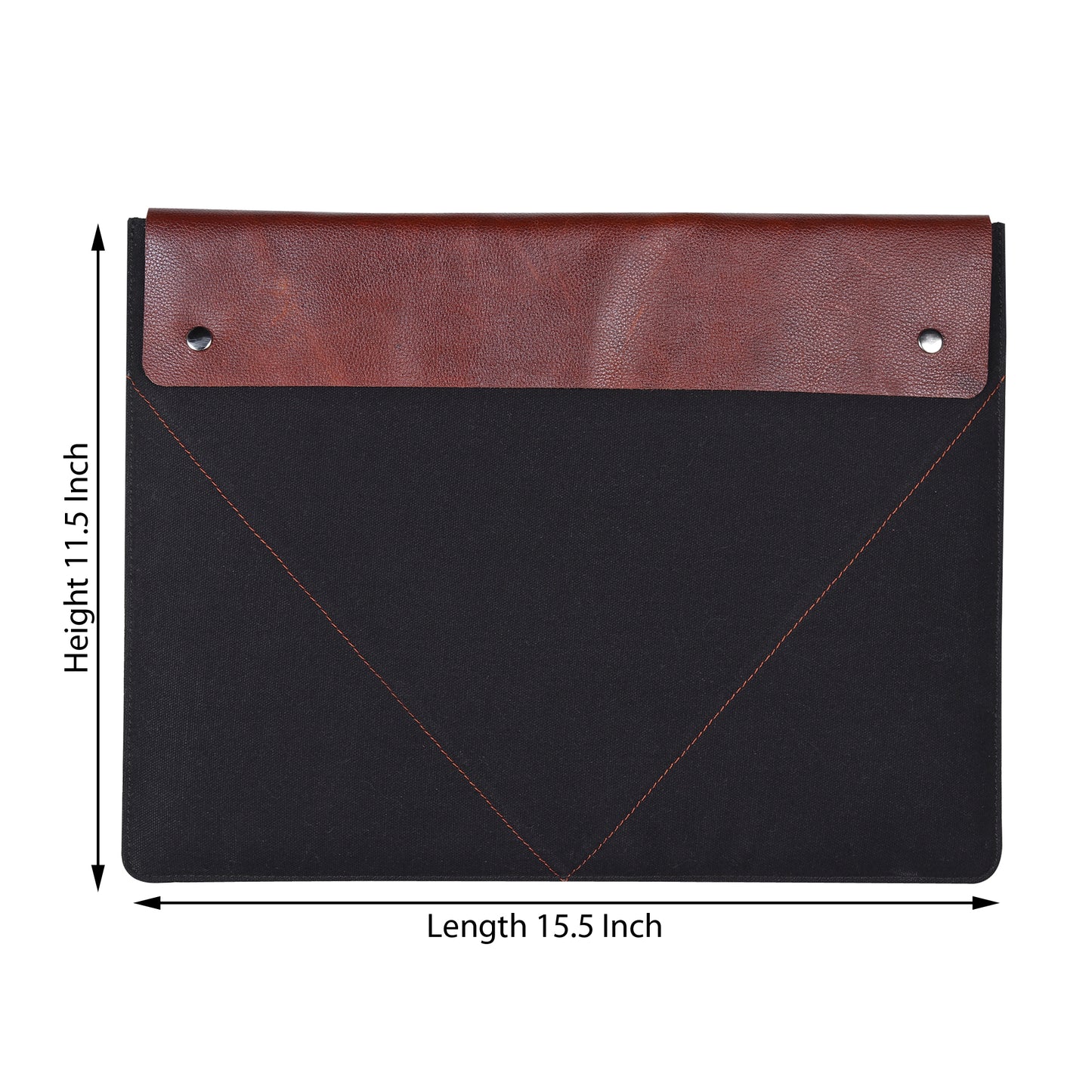Canvas Leather Buttoned Laptop Sleeve
