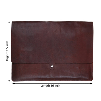 Elegant Multi-Pocket Leather Laptop Sleeve