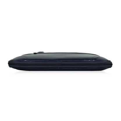 Stylish Blue Slim Leather Laptop Bag
