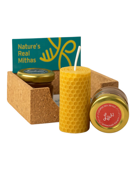 Raw Honey Set with Beeswax Candle