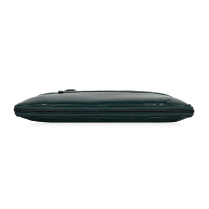 Stylish Green Slim Leather Laptop Bag