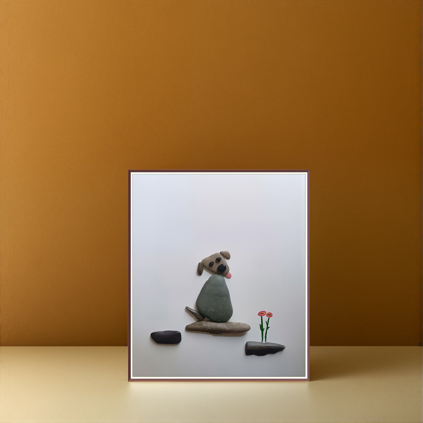 Wagging Heart Pebble Art
