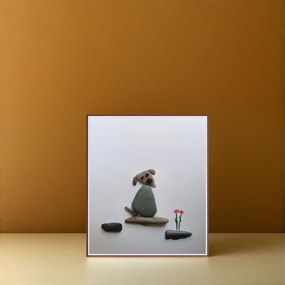 Wagging Heart Pebble Art