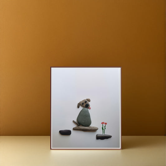 Wagging Heart Pebble Art