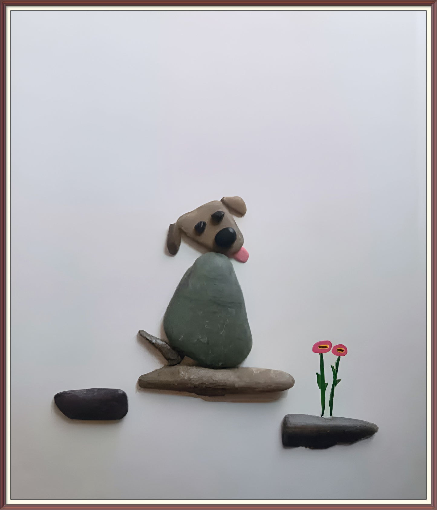 Wagging Heart Pebble Art