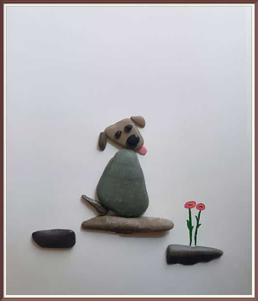 Wagging Heart Pebble Art