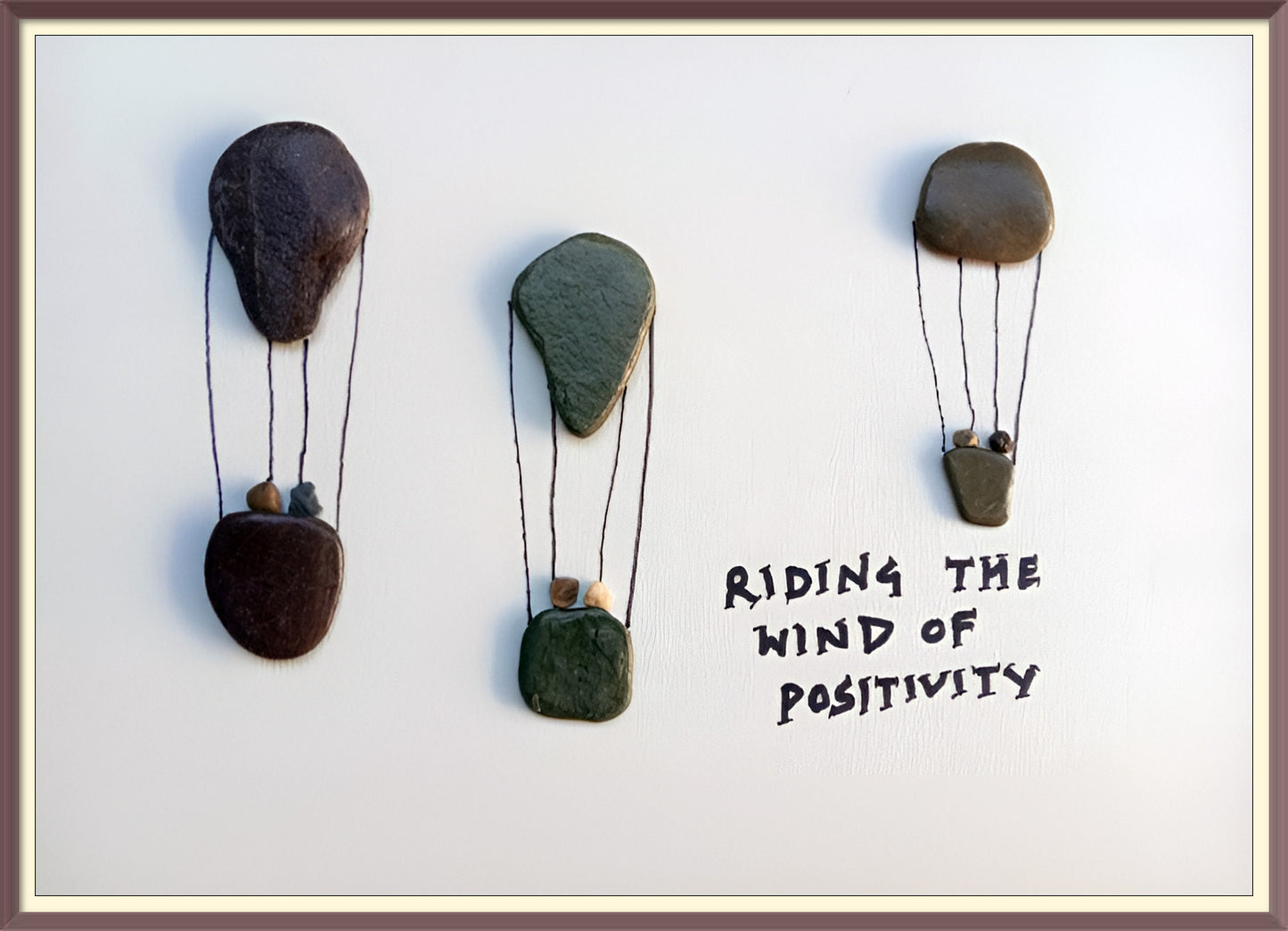 Soar with Positivity Pebble Art