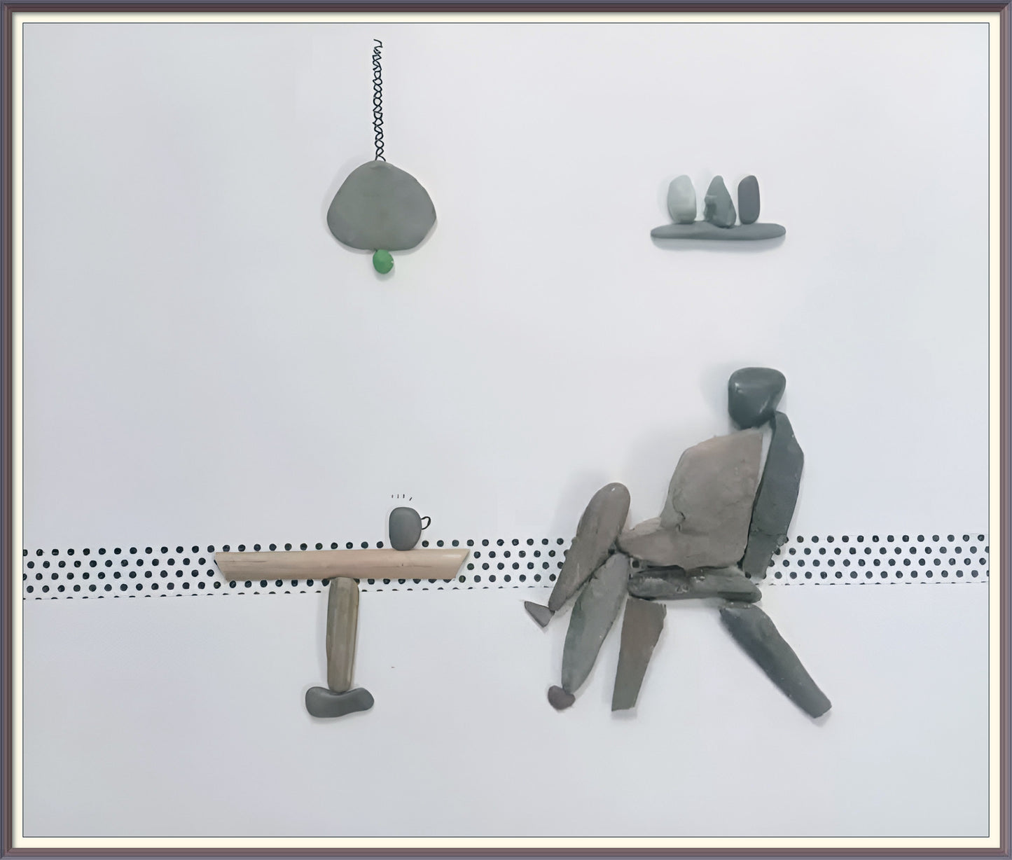 Unwinding in Silence Pebble Art